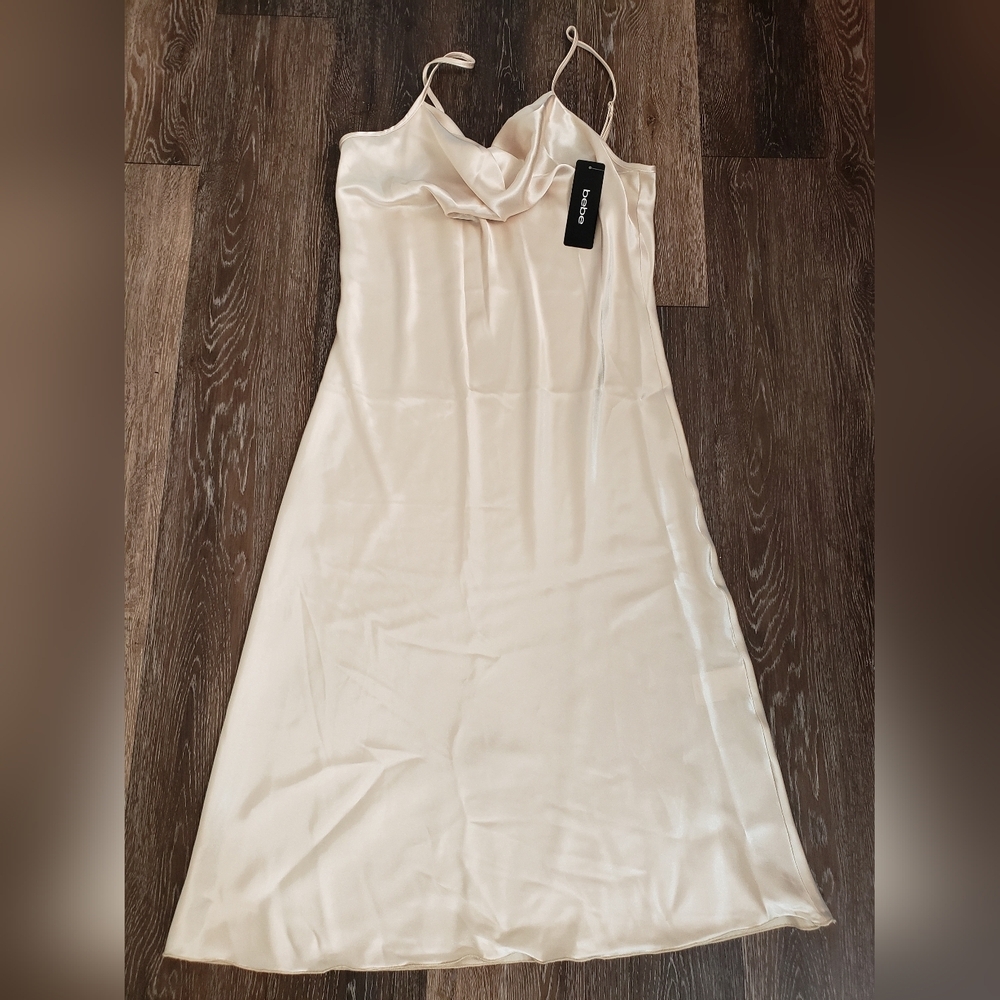 BEBE Shapewear Dress Slip Shine Maxi size L - Picture 2 of 5